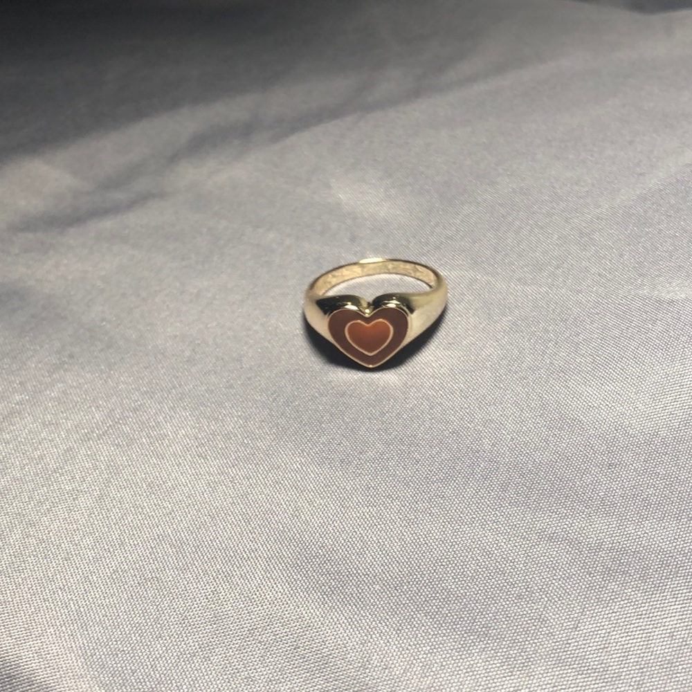 brown heart ring